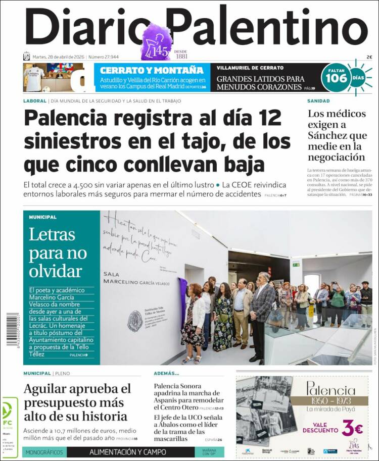Portada de Diario Palentino (Espa&ntilde;a)
