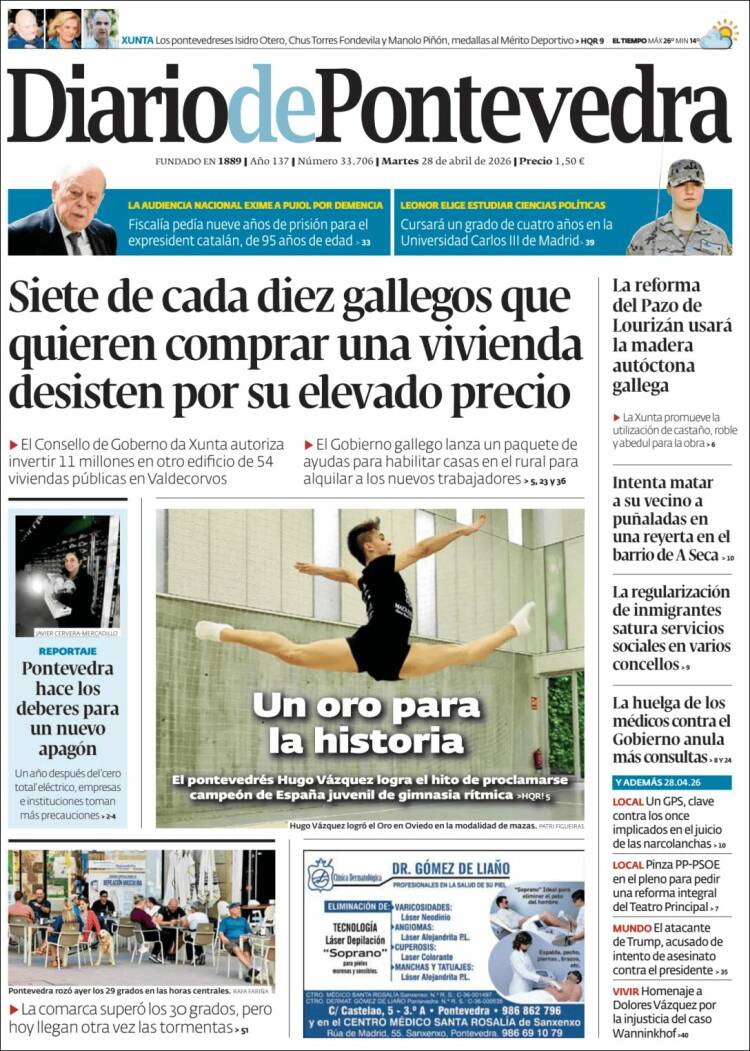 Portada de Diario de Pontevedra (Espa&ntilde;a)