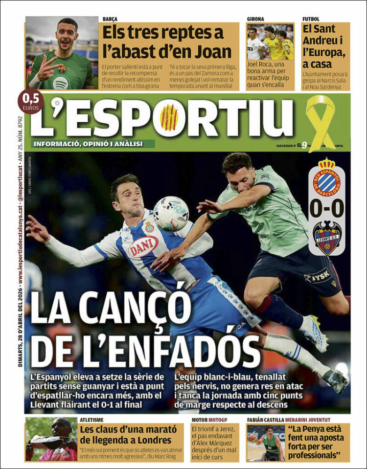 Portada de L'Esportiu (Espa&ntilde;a)