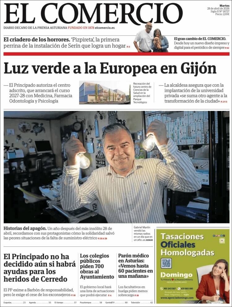 Portada de El Comercio - Gijón (Espa&ntilde;a)