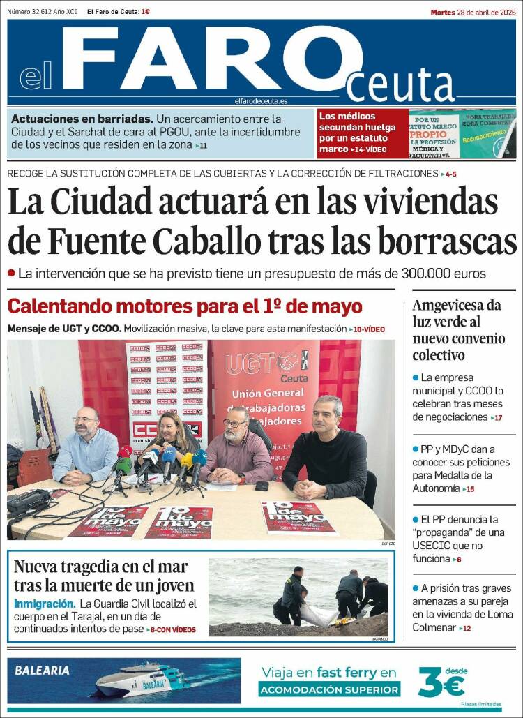 Portada de El Faro de Ceuta (Espa&ntilde;a)