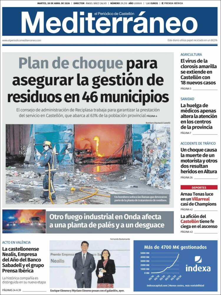 Portada de El Periódico Mediterraneo (Espa&ntilde;a)