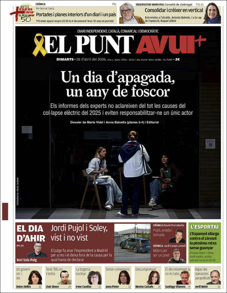 Portada de El Punt Avui (Espa&ntilde;a)