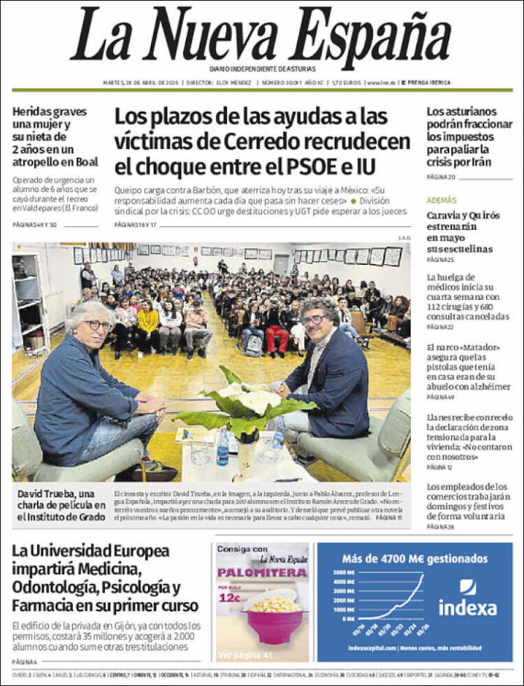 Portada de La Nueva España (Espa&ntilde;a)