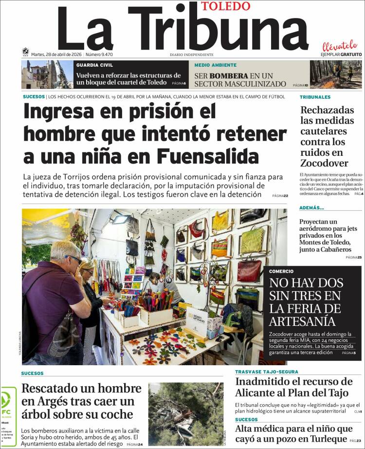 Portada de La Tribuna de Toledo (Espa&ntilde;a)