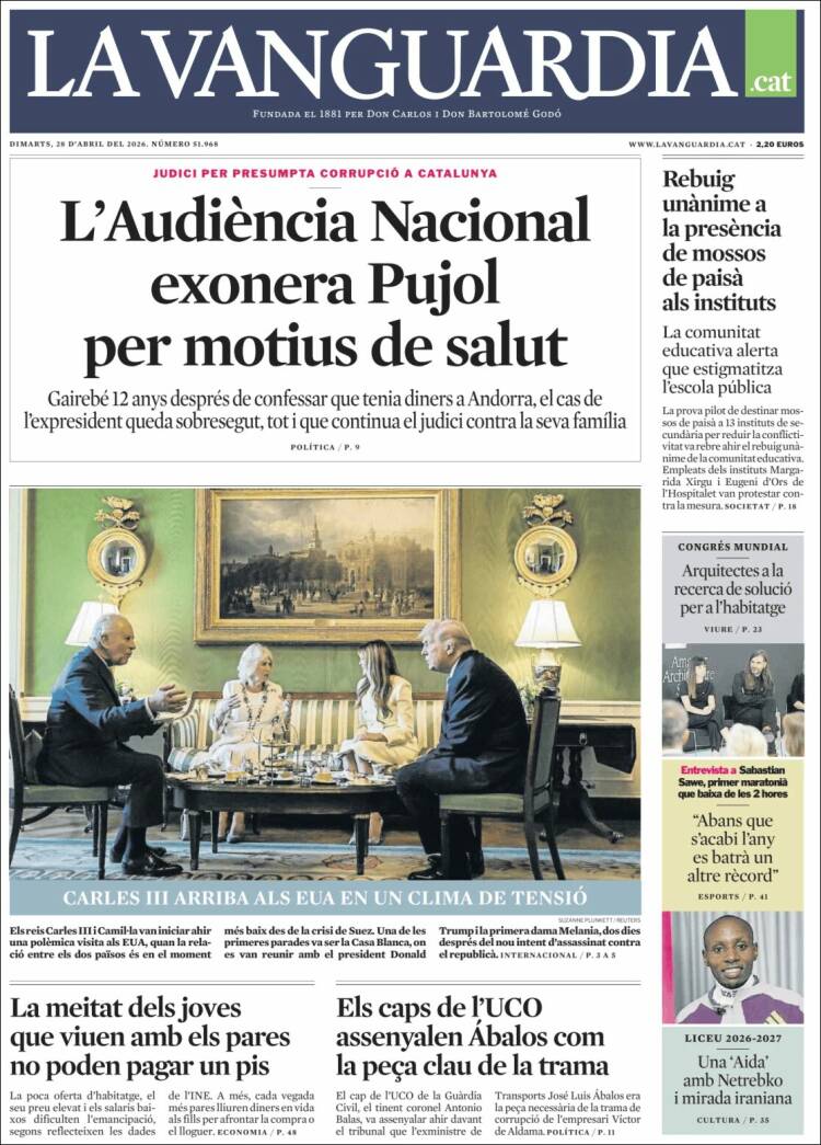 Portada de La Vanguardia (Espa&ntilde;a)