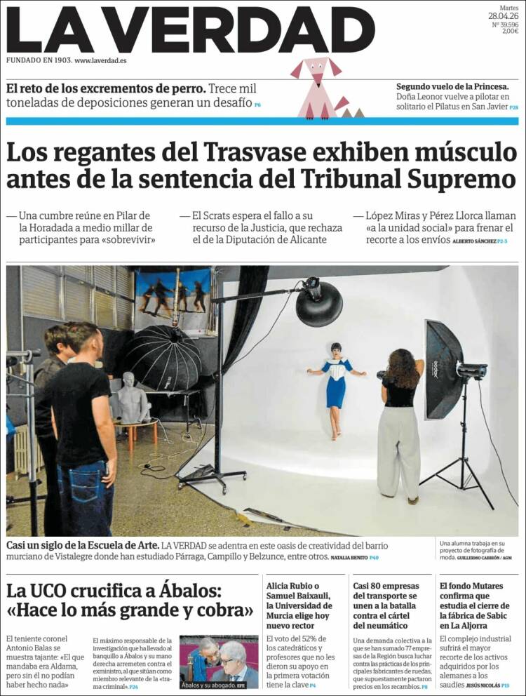 Portada de La Verdad de Murcia (Espa&ntilde;a)