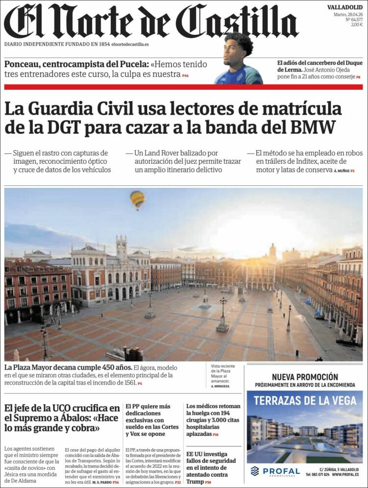 Portada de Norte de Castilla - Valladolid (Espa&ntilde;a)