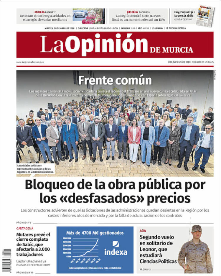 Portada de La Opinión de Murcia (Espa&ntilde;a)