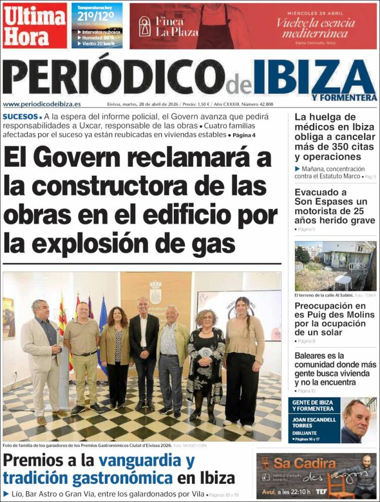 Portada de Periódico de Ibiza (Espa&ntilde;a)