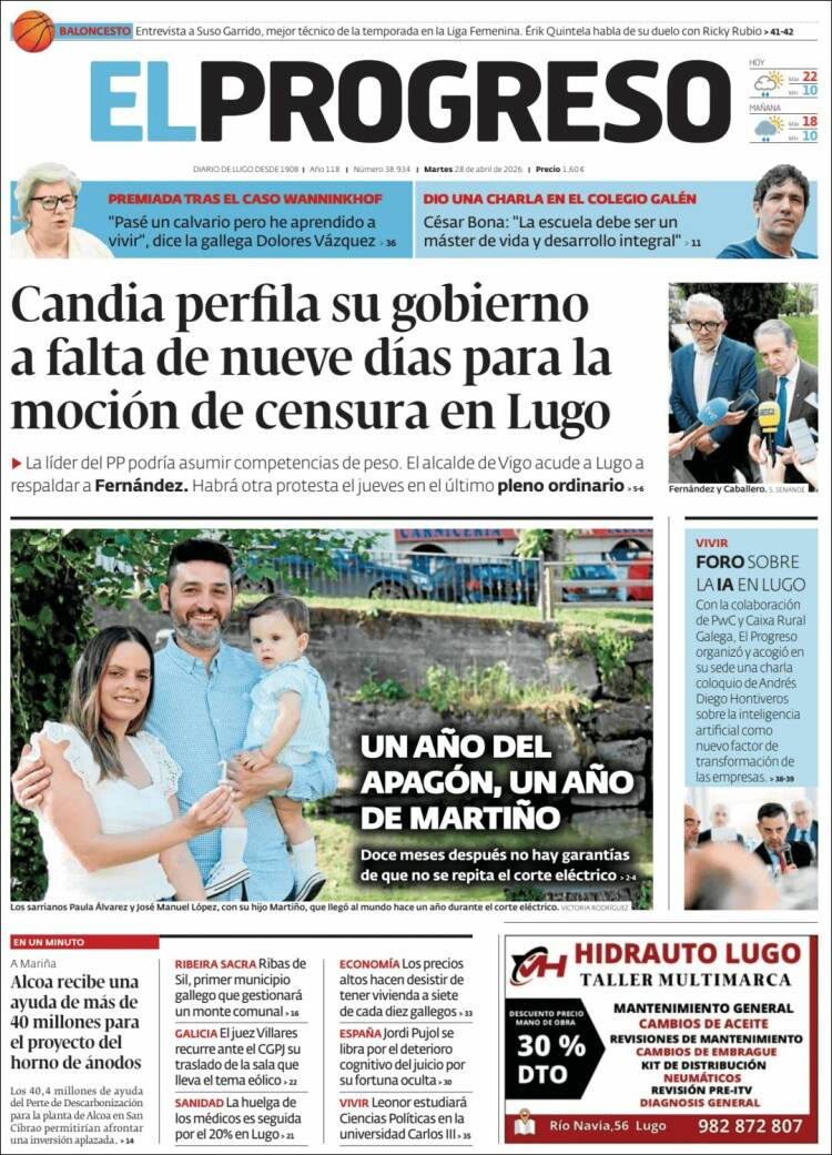 Portada de El Progreso (Espa&ntilde;a)