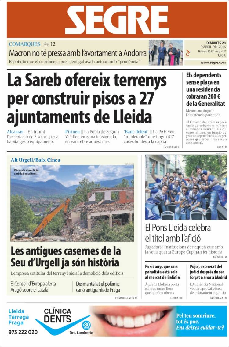 Portada de Segre (Espa&ntilde;a)