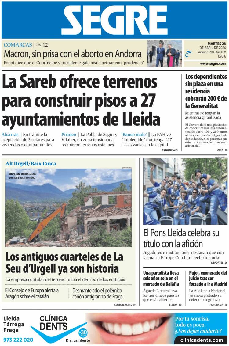 Portada de Segre  (Espa&ntilde;a)