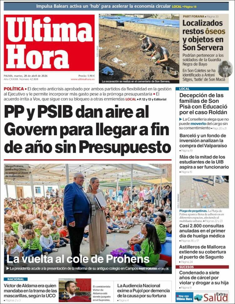 Portada de Última Hora (Espa&ntilde;a)
