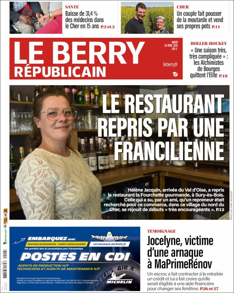 Portada de Berry Republicain (Francia)