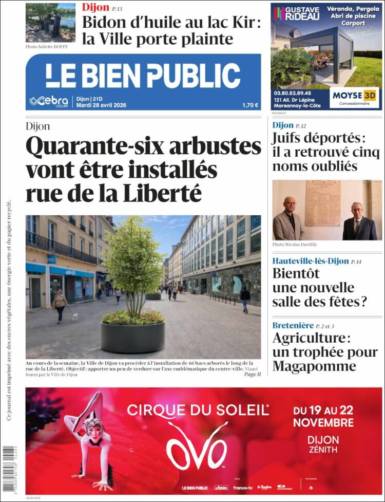 Portada de Le Bien Public (Francia)