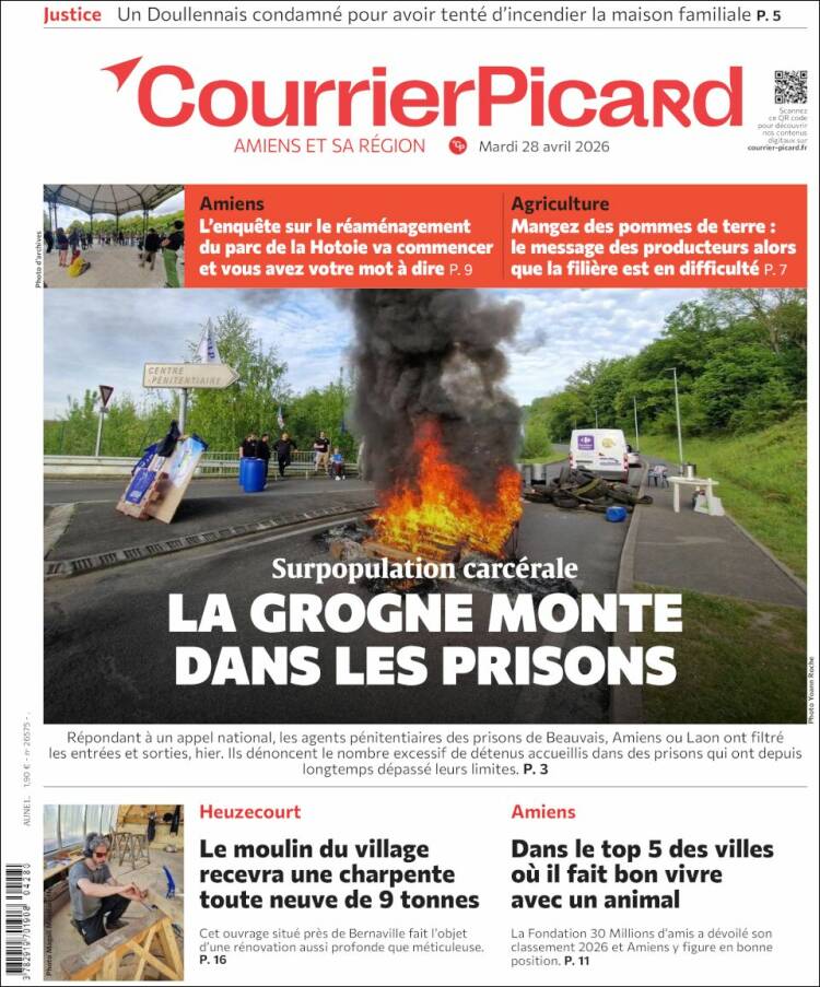 Portada de Courrier Picard (Francia)