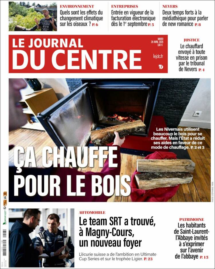 Portada de Le Journal du Centre (Francia)