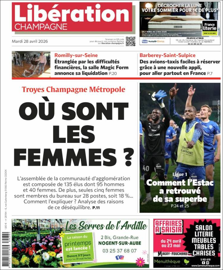 Portada de Libération Champagne (Francia)