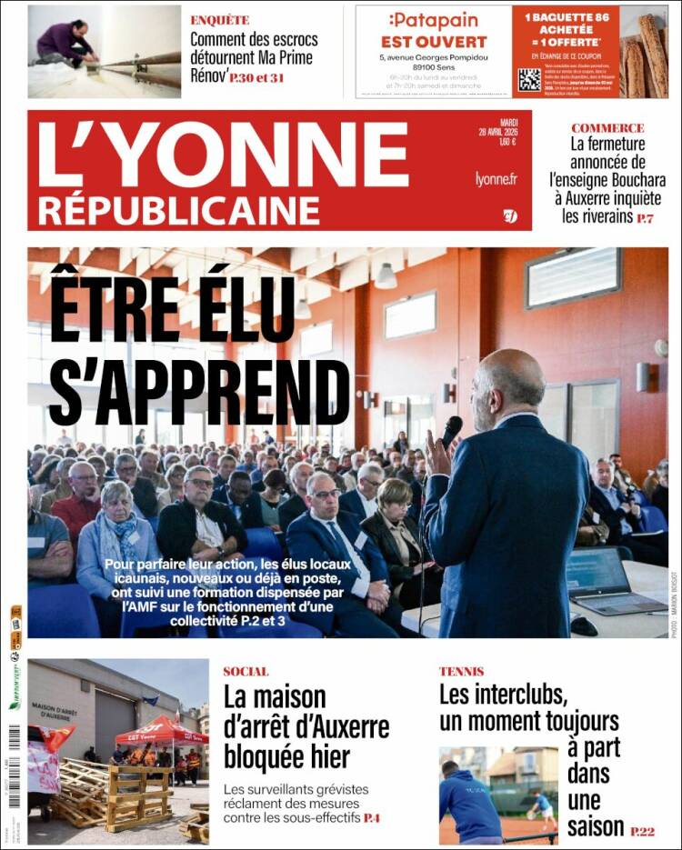 Portada de L'Yonne-Républicaine (Francia)