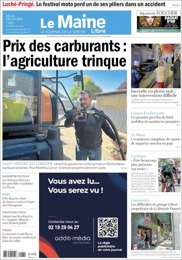 Portada de Le Maine Libre (Francia)