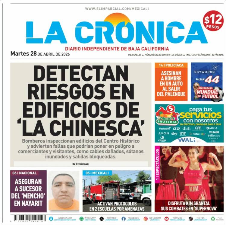 Portada de La Crónica de Baja California (Mexique)