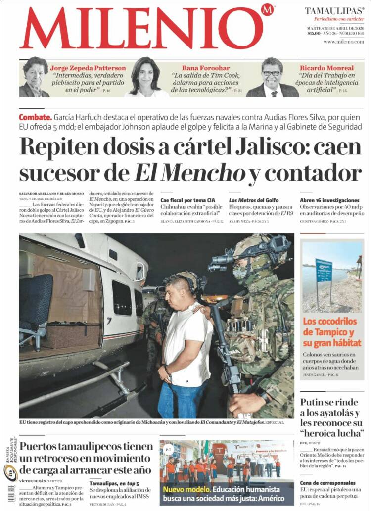 Portada de Milenio - Tamaulipas (M&eacute;xico)