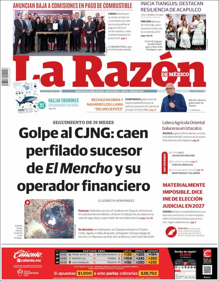 Portada de La Razón (M&eacute;xico)