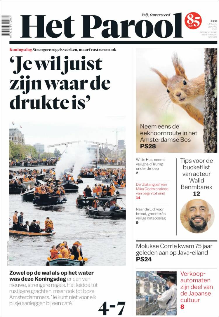 Portada de Het Parool (Pa&iacute;ses Bajos)