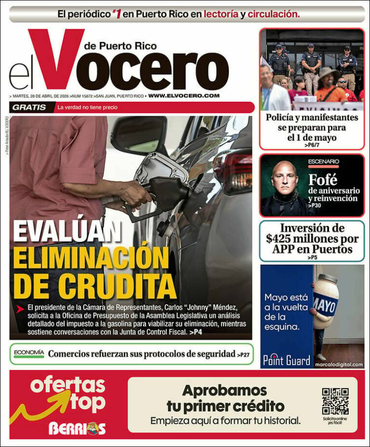 Portada de Vocero (Puerto Rico)
