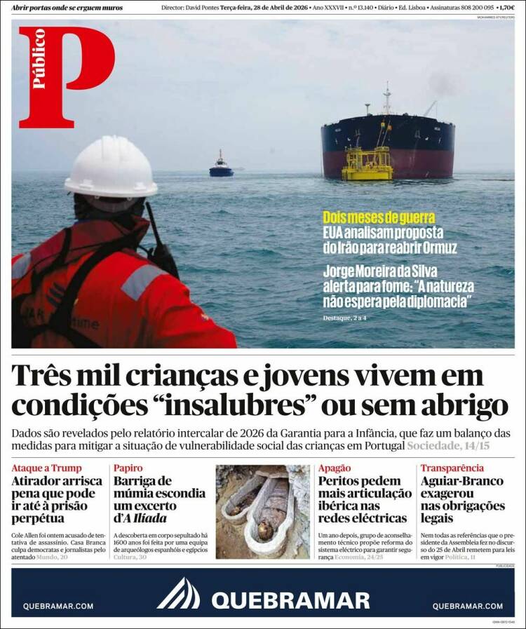 Portada de Público (Portugal)