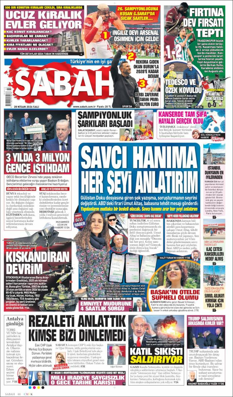 Portada de Sabah (Turqu&iacute;a)