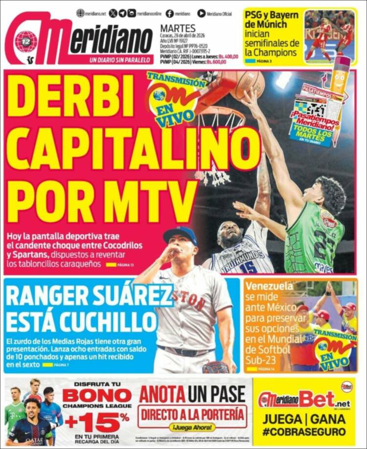 Portada de Meridiano (Venezuela)