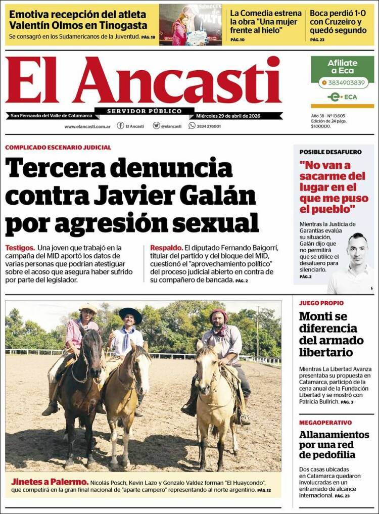 Portada de El Ancasti (Argentina)