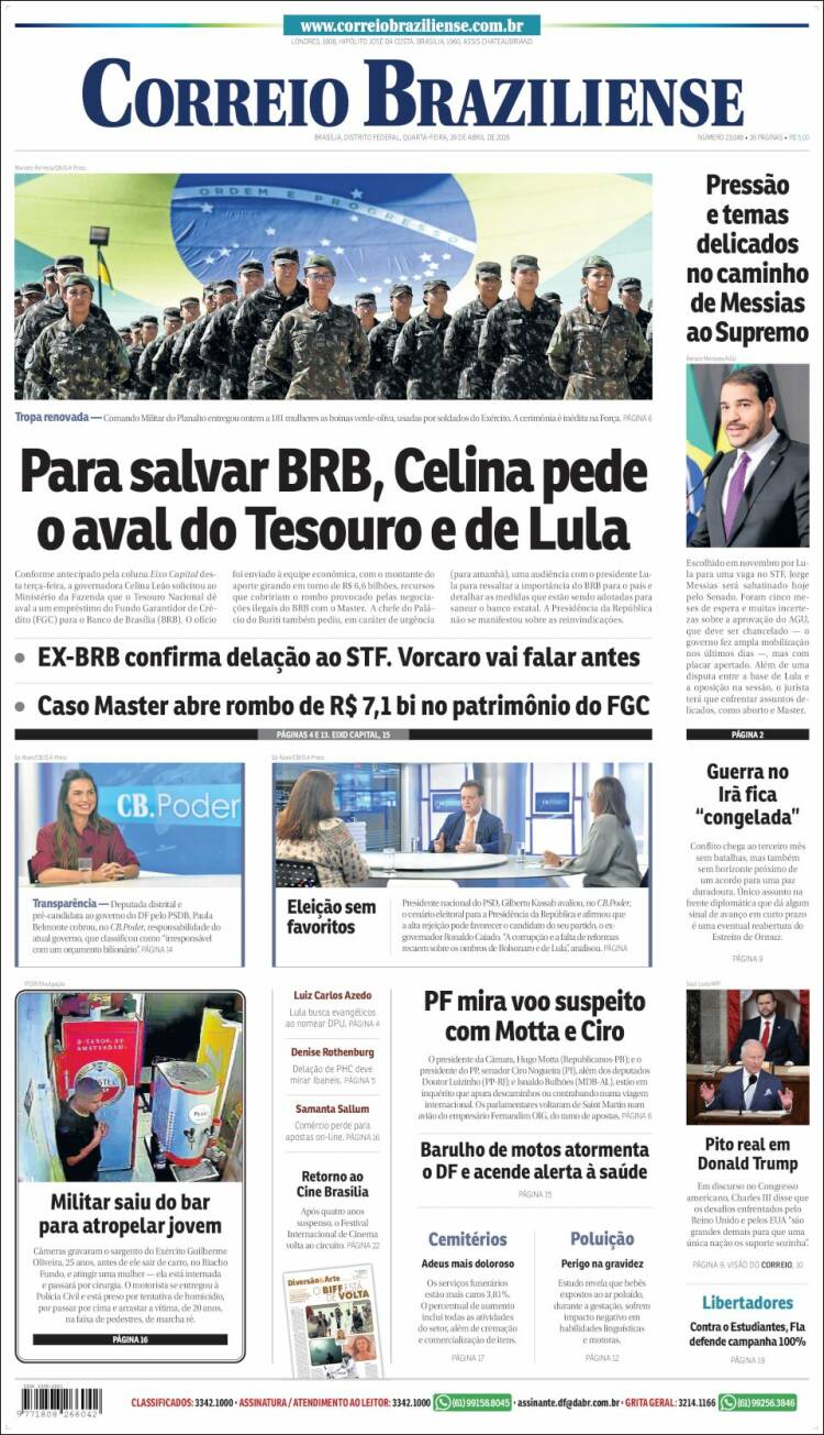 Portada de Correio Braziliense (Brasil)