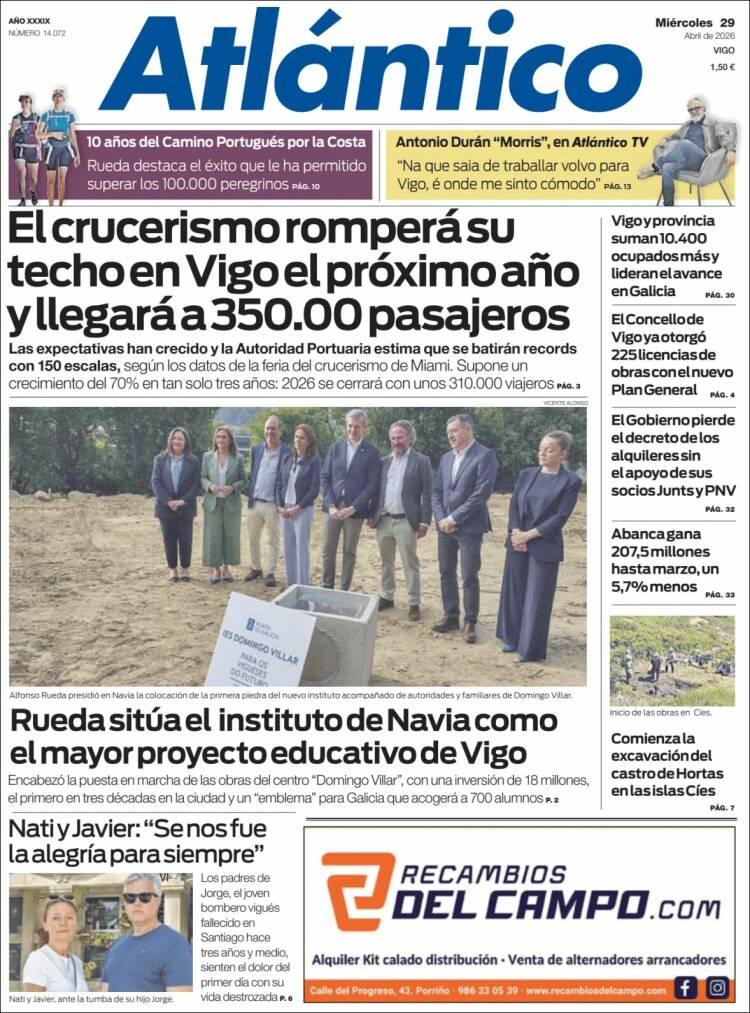 Portada de Atlántico Diario (Espa&ntilde;a)