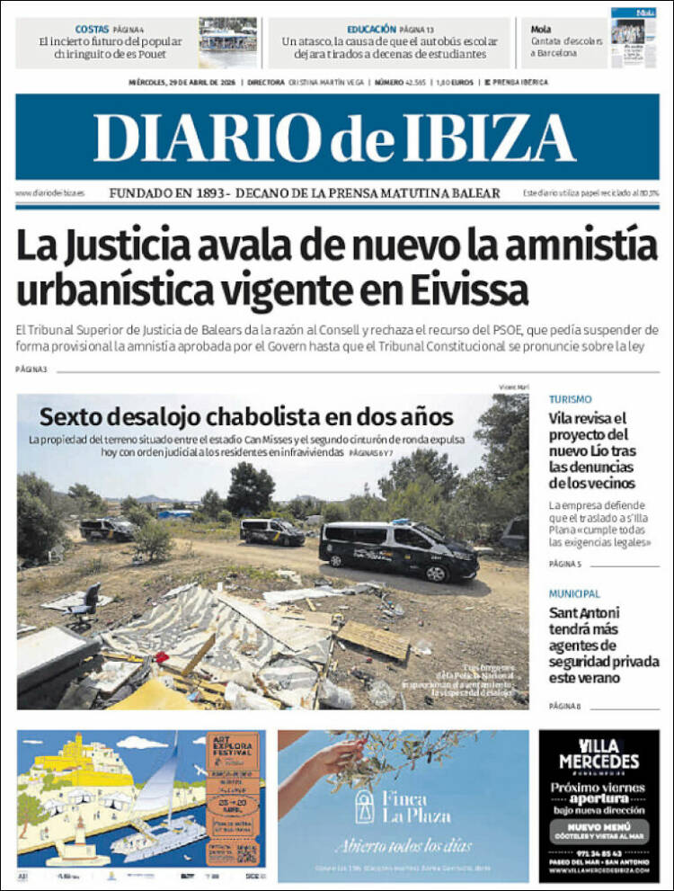 Portada de Diario de Ibiza (Espa&ntilde;a)