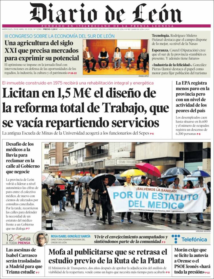 Portada de Diario de León (Espa&ntilde;a)