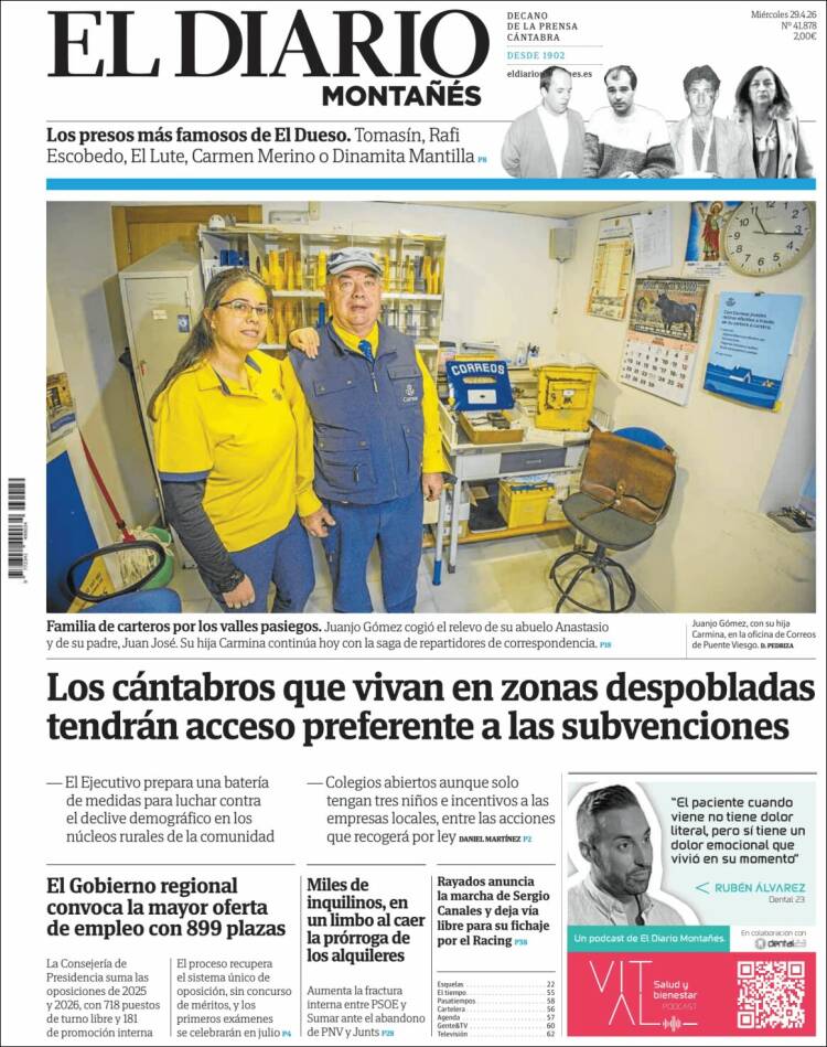 Portada de El Diario Montañés (Espa&ntilde;a)
