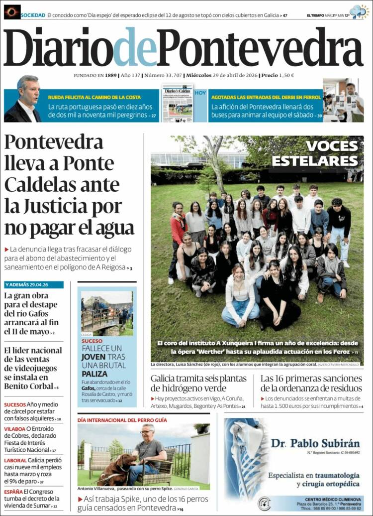 Portada de Diario de Pontevedra (Espa&ntilde;a)