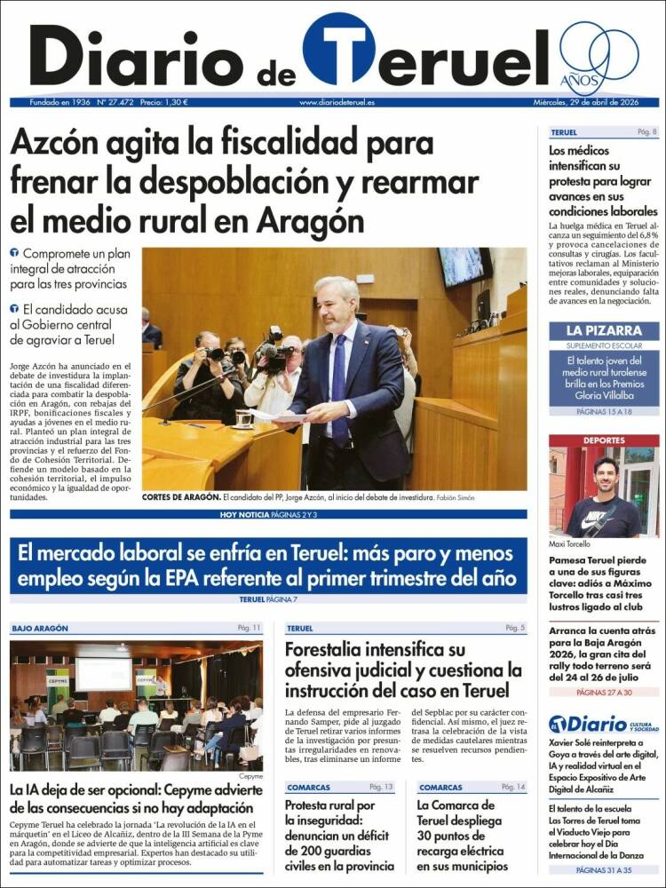 Portada de Diario de Teruel (Espa&ntilde;a)