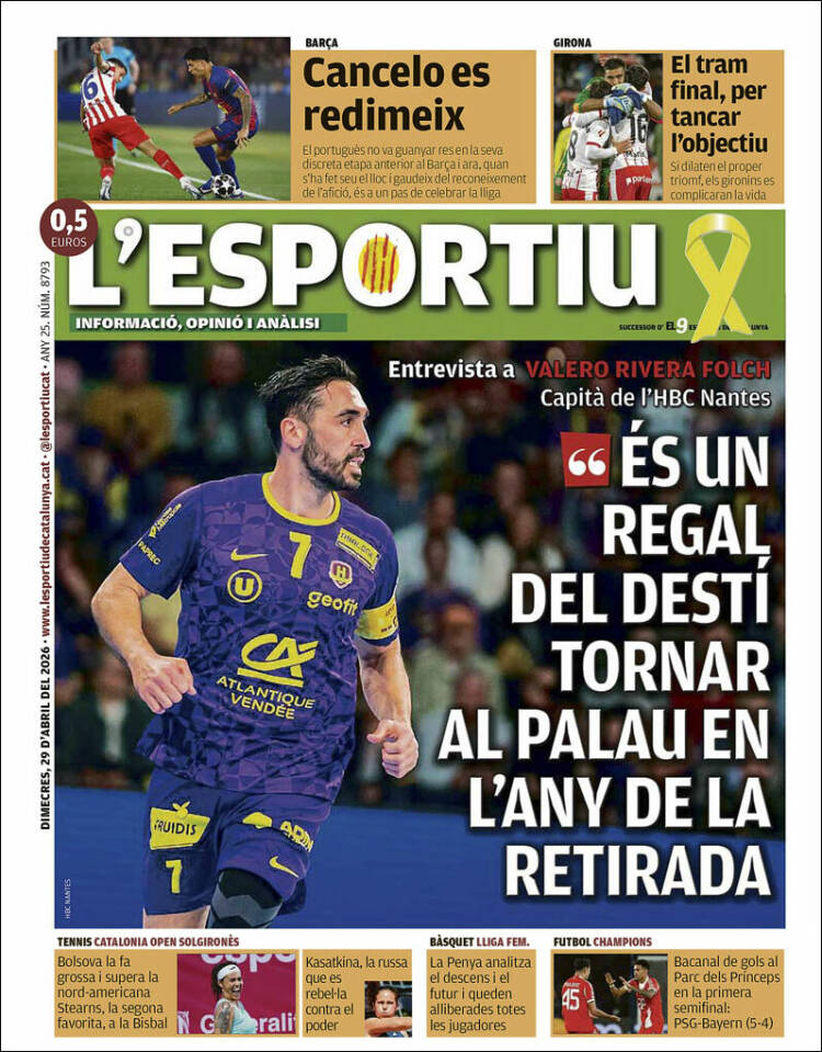 Portada de L'Esportiu (Espa&ntilde;a)