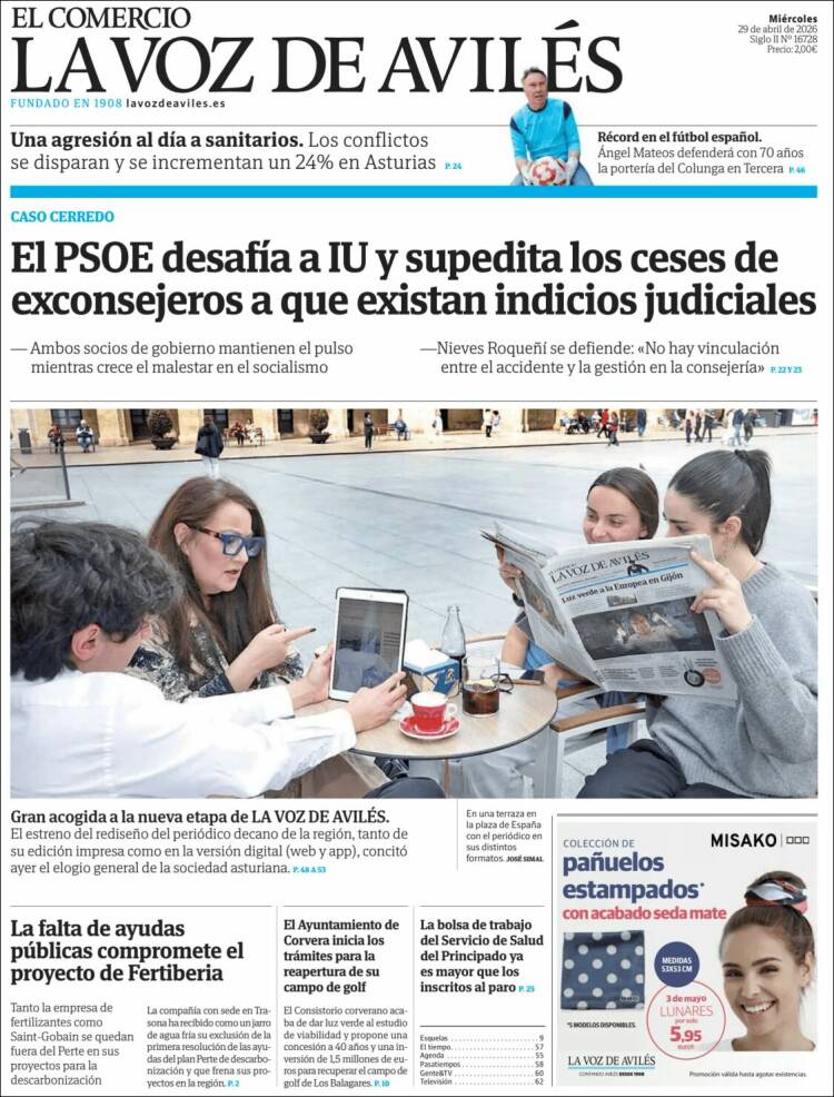 Portada de El Comercio - Avilés (Espa&ntilde;a)