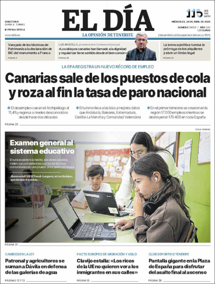 Portada de El Día (Espa&ntilde;a)