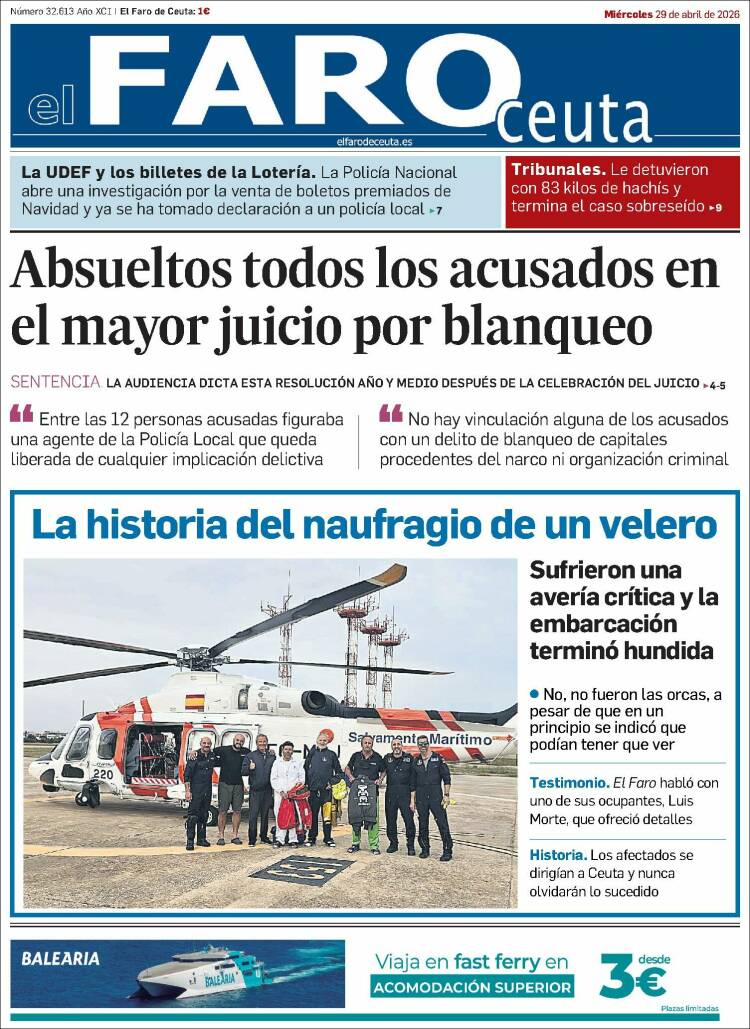 Portada de El Faro de Ceuta (Espa&ntilde;a)