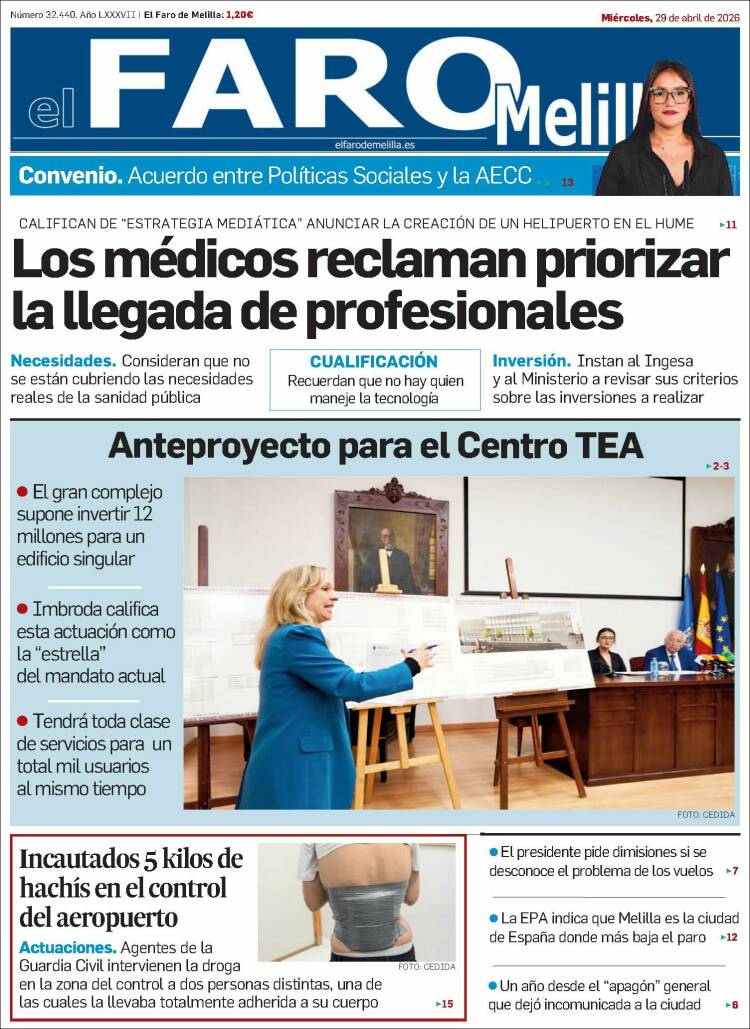 Portada de El Faro de Melilla (Espa&ntilde;a)