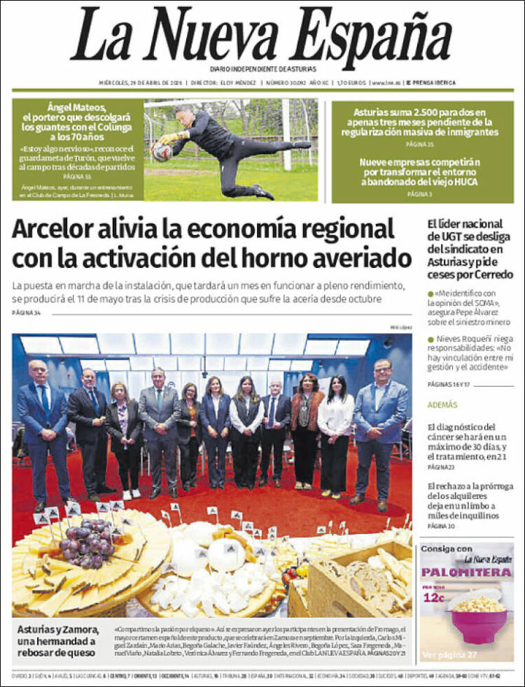 Portada de La Nueva España (Espa&ntilde;a)