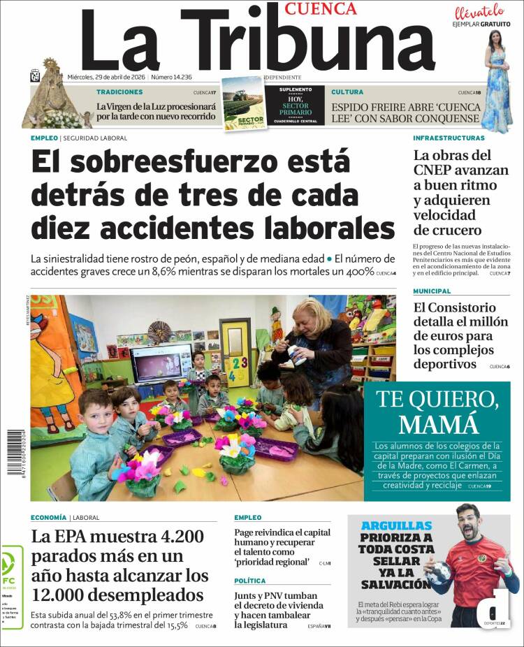 Portada de La Tribuna de Cuenca (Espa&ntilde;a)