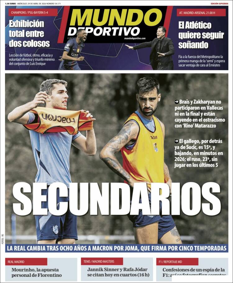 Portada de Mundo Deportivo Gipuzkoa (Espa&ntilde;a)