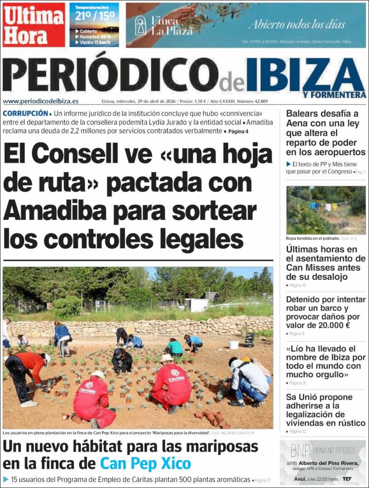 Portada de Periódico de Ibiza (Espa&ntilde;a)
